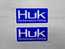 2x Huk Performance Blue/White Stickers Decals Sponsor Fishing Tackle Pick Size picture