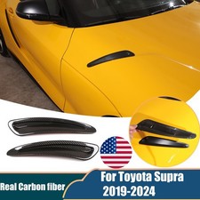 2pcs Real Carbon Fiber Side Hood Vent Covers For Toyota Supra A90 MKV 2019-24 picture