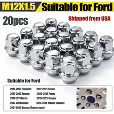 M12x1.5 Lug Nuts 20PCS Chrome | Compatible with Ford Escape Focus Fusion Fiest picture