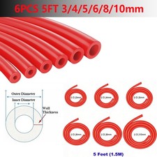 5FT 6x 3/4/5/6/8/10MM Car Silicone Vacuum Tubing Hose line Kit Red For  Hyundai picture