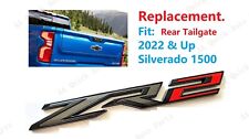 1PCS Gloss Black Red Rear Tailgate ZR2 Emblem Badge Fit 2022-2024 Silverado 1500 picture