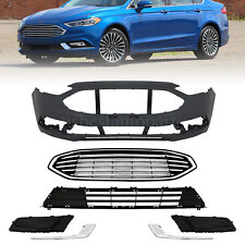 For Ford Fusion 2017 2018 Front Bumper Cover No Fold W/Grille Fog Lamp Covers picture