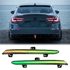 RGB Rear Bumper Clear LED Reflector For 2018-2022 10th gen Honda Accord Sedan picture