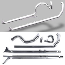 SHARKROAD True Duals With Fishtail Mufflers for Harley Softail 2000-2017 picture