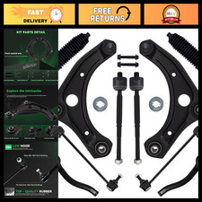 10PC Front End Suspension Kit for Nissan Versa 2012-2019, Control Arms, Tie Rods picture