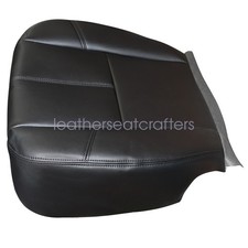 For 2007-13 Chevy Silverado 1500 2500 HD Driver Bottom Leather Seat Cover Black picture