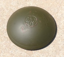 One Vintage General Electric Searchlight Generator Trailer Hubcap Military WWII picture