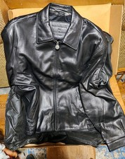 OEM Mercury Marauder Black  Leather  Coat Size LARGE picture