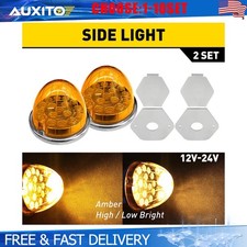 Amber Watermelon LED Clearance Lights Side Marker Lamps w L Brackets 4-40X picture