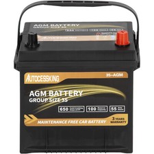 Platinum AGM Battery Group 35 12V 55AH 100RC 650CCA Rechargeable Car Battery picture