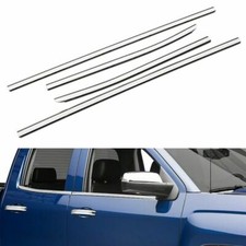 Fit 2015-2019 Chevy Silverado + GMC Sierra 2500 Double Cab Stainless Window Sill picture