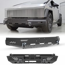 New Full-Width Front Rear Bumper Steel W/D-Rings For 2024-2025 Tesla Cybertruck picture