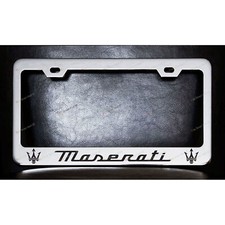 Maserati Custom Made Chrome Metal License Plate Frame +Screw Caps Style 2 picture