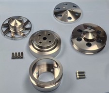 SBF Ford Billet Aluminum Serpentine Underdrive Pulley Set Windsor V8 302 351W picture