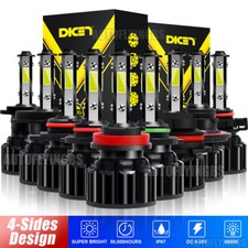 2/20x 4-Side LED 9007 H4 9005 9006 H11 Headlight Kit 6500K White Hi/Lo Beam Bulb picture