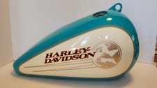 Harley Davidson FXSTC Softail Custom 1992 Fuel Tank Half Turquoise & White 90's  picture