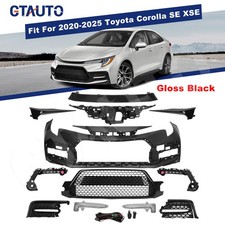 For 2020-2025 Toyota Corolla SE XSE Front Bumper Cover Kit w/Grille Gloss Black picture