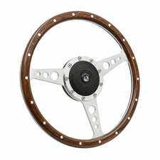 13'' Classic Riveted Laminated Wood Steering Wheel Restoration Mini MG Triumph picture