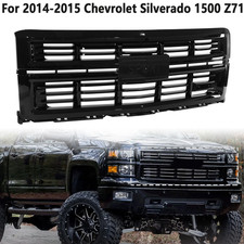 Front Upper Grille Full Gloss Black For 2014-2015 Chevrolet Silverado 1500 Z71 picture