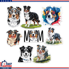 8 Pcs Large Australian Shepherd Dog Vinyl Stickers, 4 Inch Waterproof Decals Car picture
