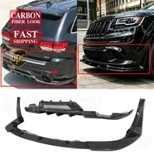 For Jeep Grand Cherokee SRT8 12-16 Carbon Fiber Front Bumper Lip & Rear Diffuser picture