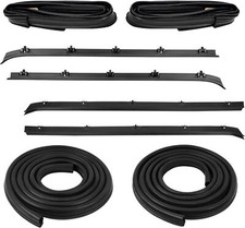 Front Door Window Run Sweep Felts Weatherstrip Seals Kit for Chevy GMC Truck picture