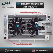 Aluminum Radiator+Fan For 1978-1995 Porsche 928 4.5L 4.7L 5.0L picture