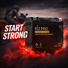 USED - ECI PRO YTX14-BS Battery for Honda 300 TRX300 Fourtrax 1988-2 picture