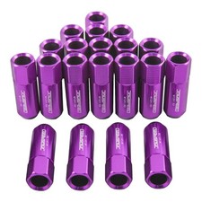 Purple 60MM Aluminum Extended Tuner Lug Nuts Replacement for Wheel M12X1.5 20PCS picture