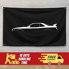 For Nissan Skyline GT-R R34 1998-2002 Fans 3x5 ft Flag Banner Gift Birthday picture