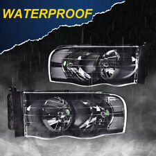 Fit For 02-05 Dodge Ram 1500 2500 3500 Clear/black Headlights Left & Right picture
