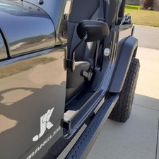 Black Door off Hinge Rearview Side Mirrors For 1997-2019 Jeep Wrangler TJ JK YJ picture