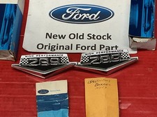 NOS FORD MUSTANG 1965-66 HI PO EMBLEMS & 289 V FENDER EMBLEMS PAIR picture