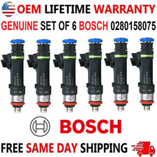 OEM BOSCH x6 Fuel Injectors for 2006-2009 Ford Mercury Lincoln 3.0L #0280158075 picture