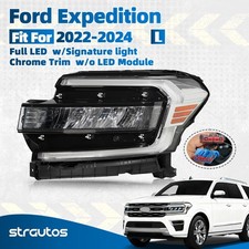 For 2022-2024 Ford Expedition Full LED Headlight W/ LED DRL Chrome Trim Driver picture