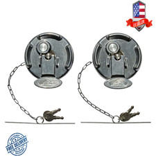 Pair of Keyed Alike Locking Aluminum Diesel Fuel Caps for Peterbilt Trucks picture