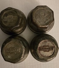 Vintage 1920s Chevrolet Threaded Hubcaps Hex Brass Grease Caps Set of 4 OEM picture