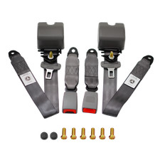 2 Pack Universal Lap 3 Point Retractable Seat Belt Adjustable Car Safety Belts picture