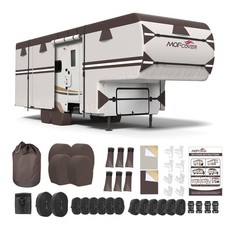 MOFCOVER 41-45ft 9-Layer Fifth Wheel RV Cover Brown with Tire Covers picture