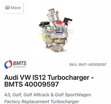 Audi VW IS12 Turbocharger - BMTS 40009597  Brand New. Open Damaged Box picture