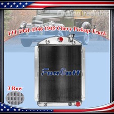 3-ROW Aluminum Radiator FITS 1941-1946 1945 Chevy Pickup Truck Small Block V8 AT picture