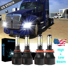For Kenworth T680 T880 2013-2019 -4PC LED Headlight Kit Bulbs High / Low Beam GN picture