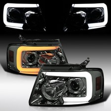 Smoke Fit 2004-2008 Ford F150 Projector Headlights LED Sequential Signal Lamps picture