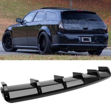 Glossy Rear Bumper Diffuser Lip 6 Fins Spoiler Splitter For Dodge Magnum SRT8 RT picture