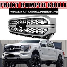 For 21-23 Ford F-150 F150 Platinum XLT Limited Front Bumper Grille Iconic Silver picture