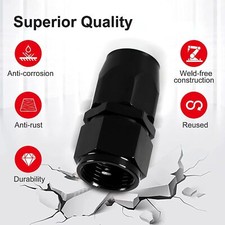 2Pcs 10AN Straight Swivel Hose End Fitting for AN10 Fuel Oil Line Aluminum Black picture