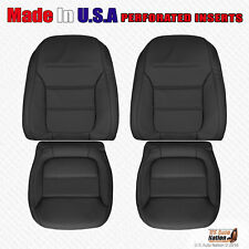 2011 - 2017 Volkswagen Jetta Driver Passenger Perforated Leather Seat Cover Blk picture