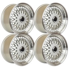 (Set-4) IPW W883 15x7 4x100 Silver Machined 20mm Wheels Rims 15 Inch picture