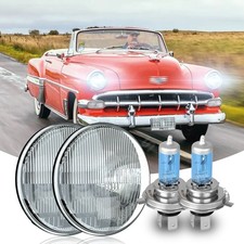 Pair 7Inch Round Halogen Headlights Fit Chevrolet Bel Air 1953 1954 1955-1957 picture