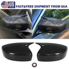 For 2008-2015 Infiniti G25 G37 Q40 Q60 Side Mirror Cover Cap Carbon Fiber Black picture